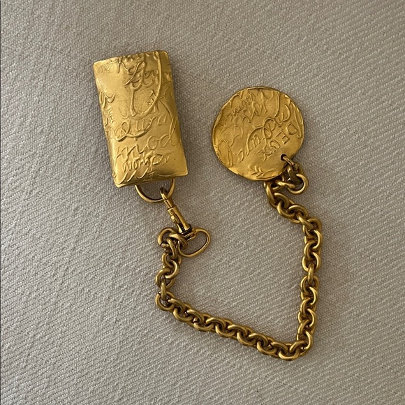 Donna Karan Black and Gold Statement Belt vintage rare 2 piece - Picture 5 of 11